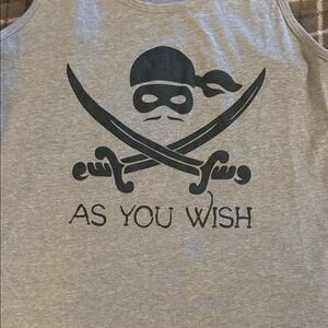 XL Gray Tank Top with Pirate Design Princess Bride